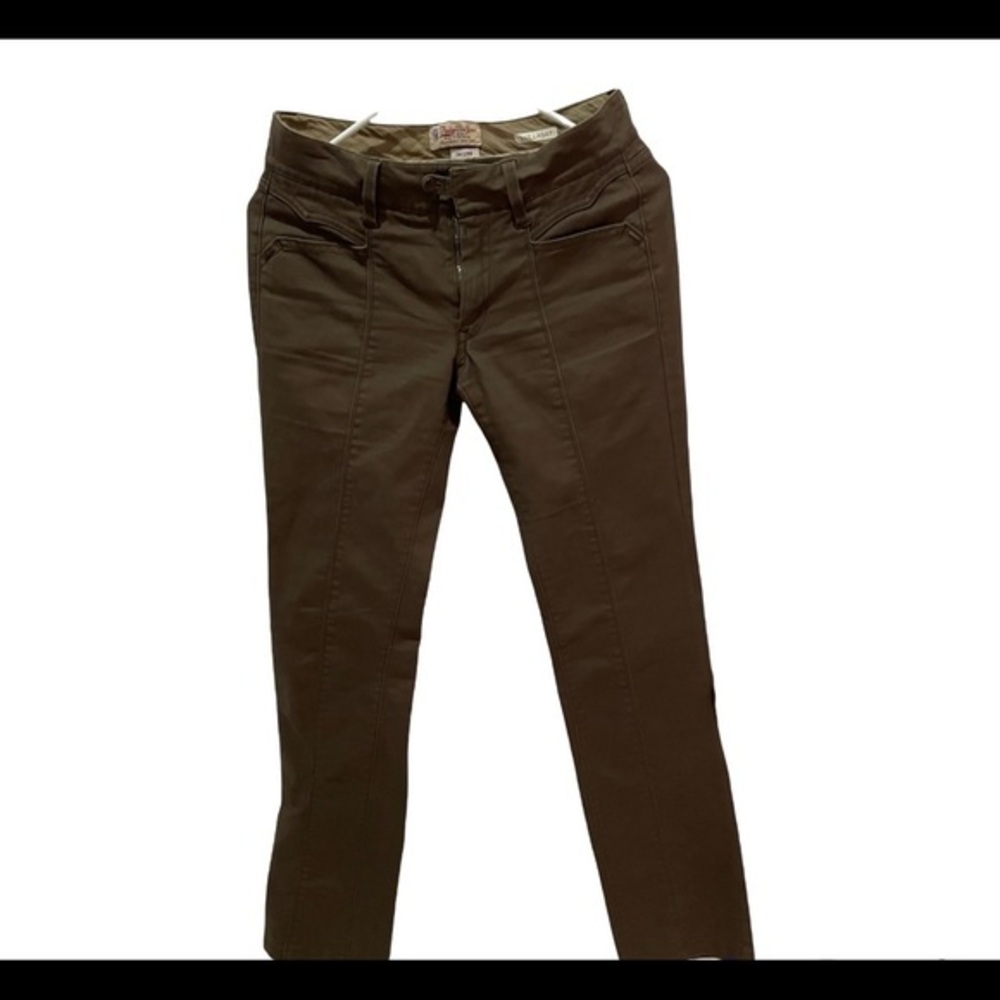 Replay Blue Jeans‎ Lullabay Deluxe Slim Trousers Olive Brown Front Seam Pants